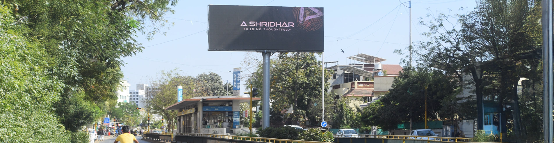 Times OOH Ahmedabad banner showcasing dynamic outdoor advertising solutions in a key urban location